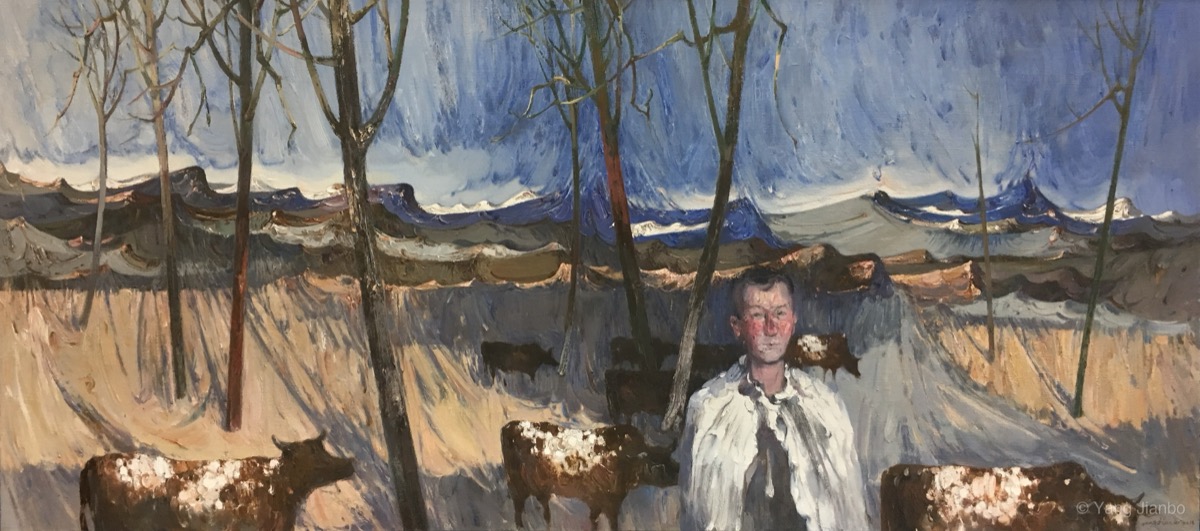 Plateau Herd, Oil on Canvas — Yang Jianbo